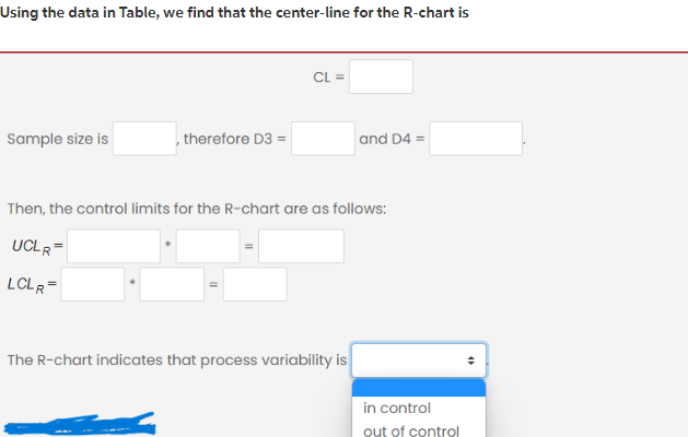 Note: Please use the same data and fill the empty