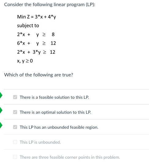 Consider the following linear program (LP): Min Z