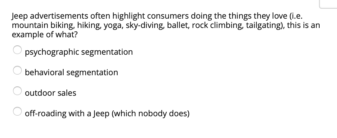 Jeep advertisements often highlight consumers