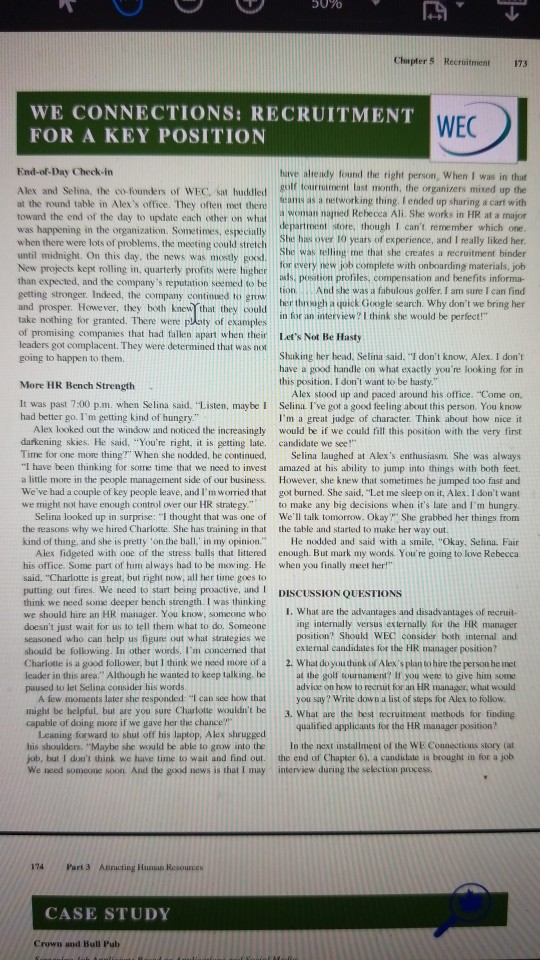 50% Chapter 5 Recruitment 173 WE CONNECTIONS: