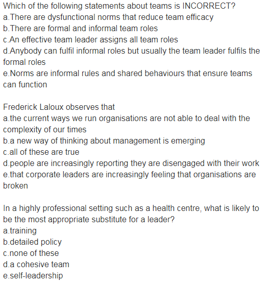 Which of the following statements about teams is