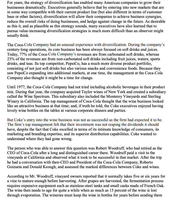 Why do you think the Coca-Cola Company bought the