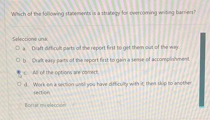 Which of the following statements is a strategy