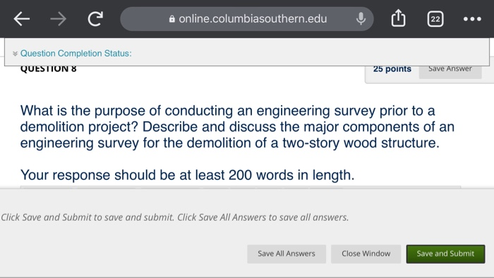 C a online.columbiasouthern.edu 22 Question