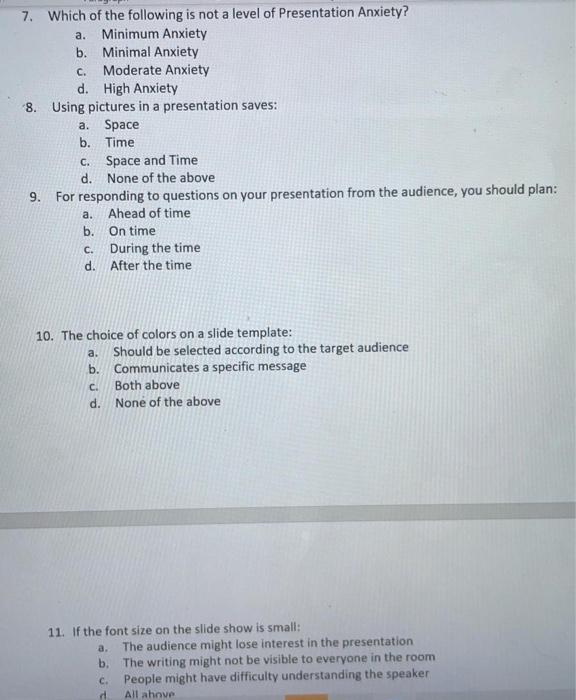 7. Which of the following is not a level of