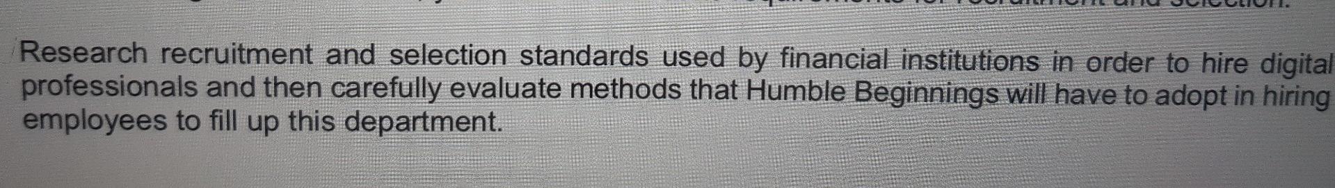 Research recruitment and selection standards used