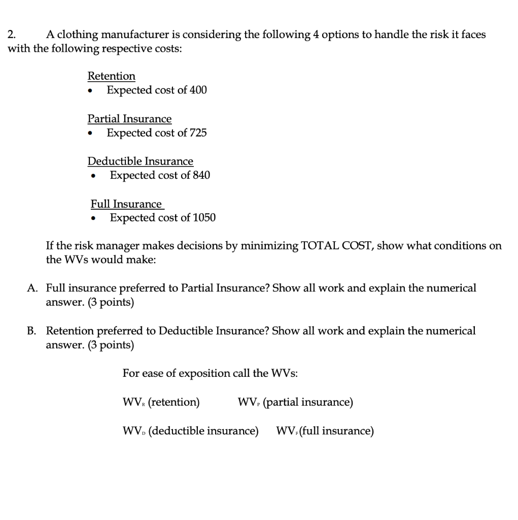 Please show your work for each problem and