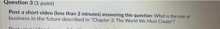 write in words Question 3 (1 point) Post a short