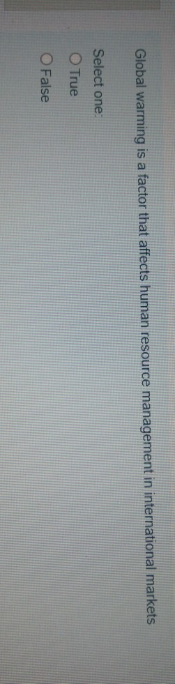 Global warming is a factor that affects human