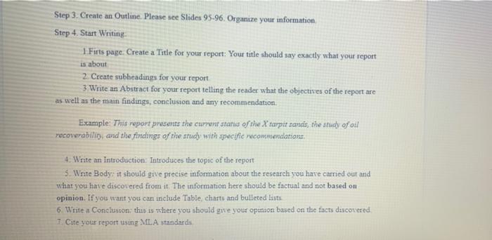 Instructions: Step 1. Choose one topic from the