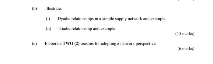 (b) Illustrate: (1) Dyadic relationships in a