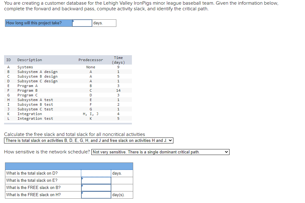 You are creating a customer database for the