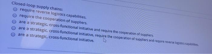 Closed-loop supply chains: require reverse