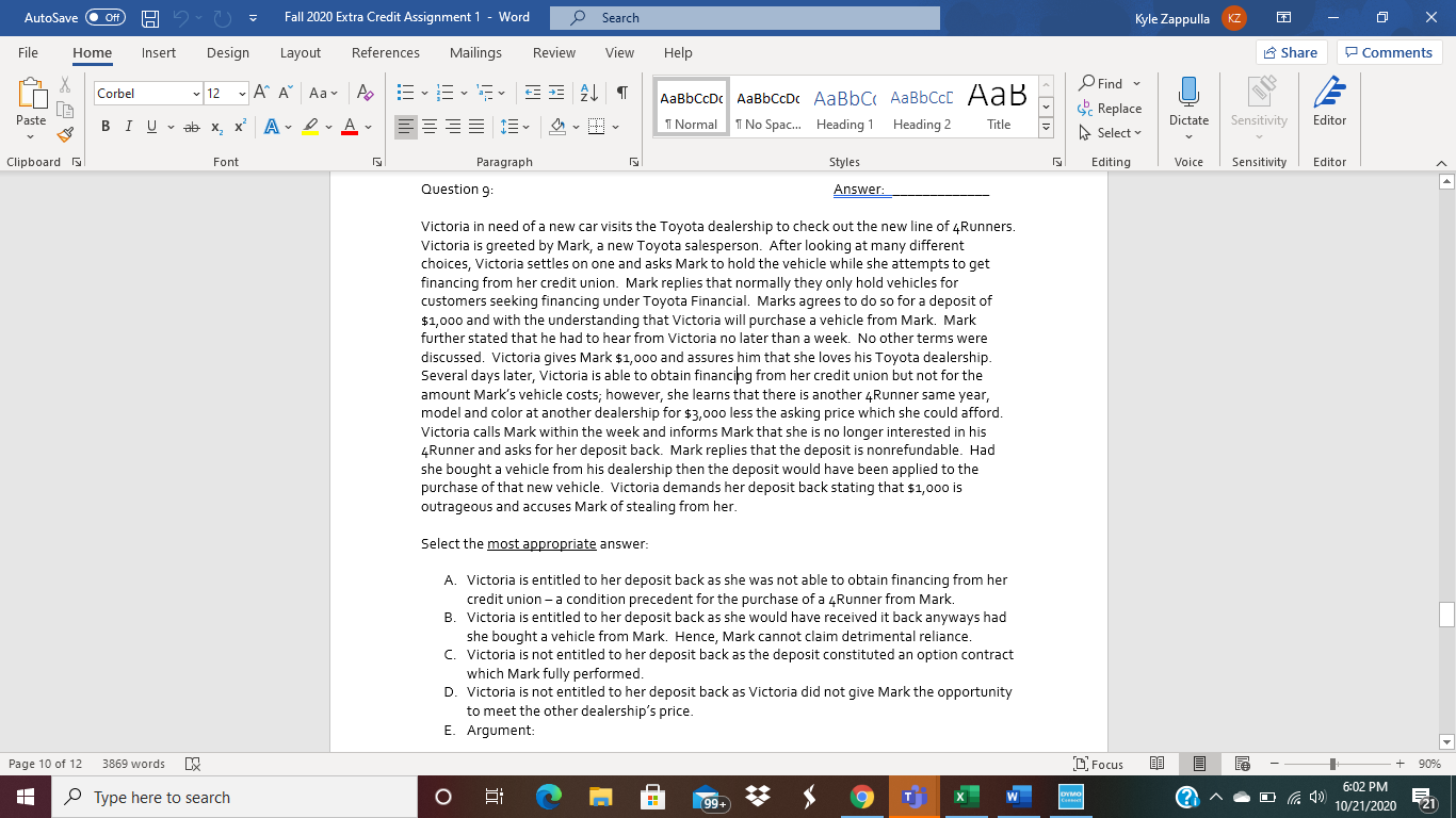 AutoSave Off HI Fall 2020 Extra Credit Assignment