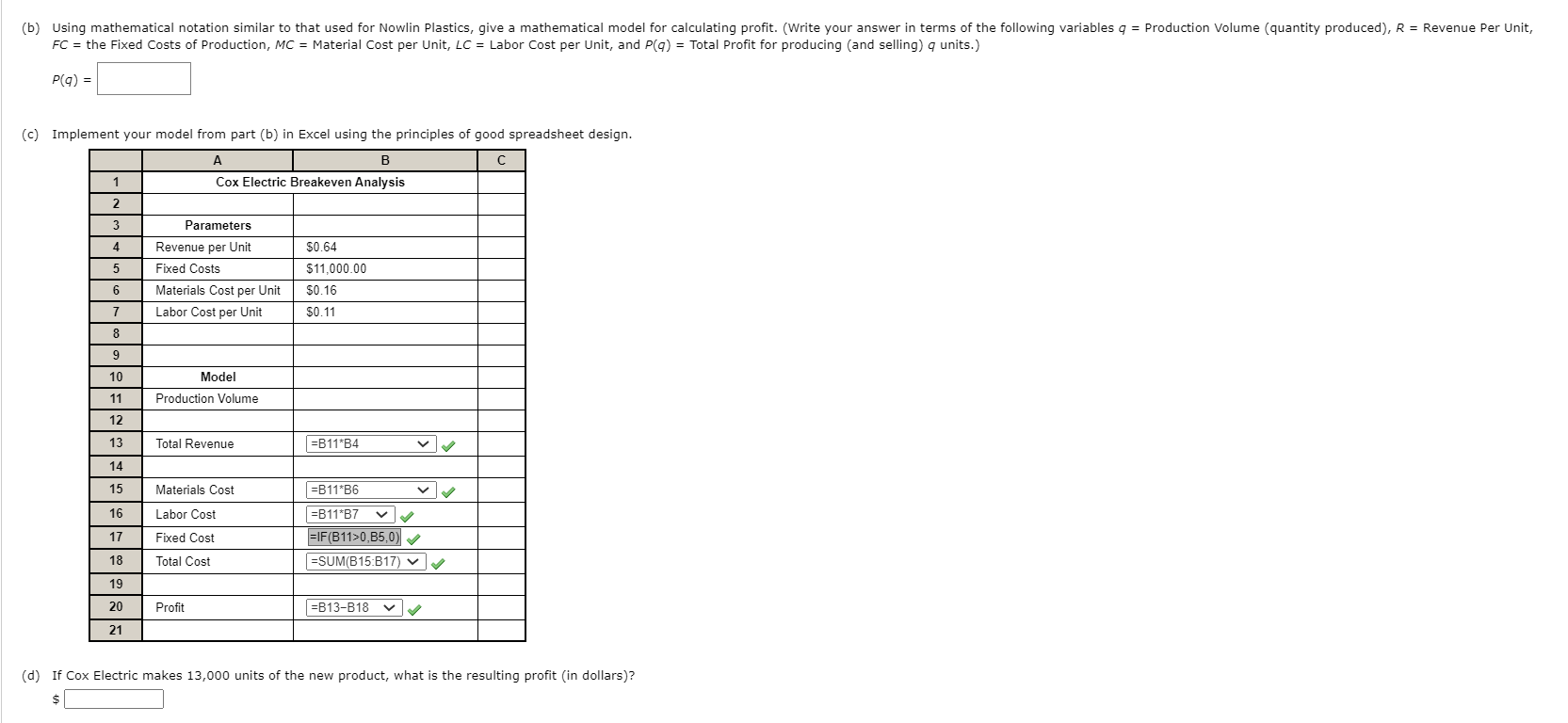 (b) Using mathematical notation similar to that
