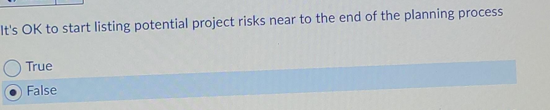 project management question It's OK to start