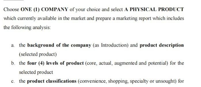 My Company is (APPLE) Choose ONE (1) COMPANY of