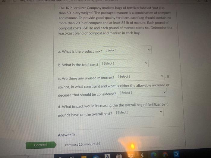 The J&P Fertilizer Company markets bags of