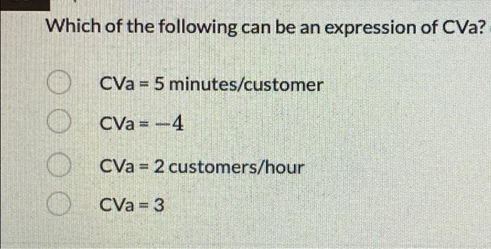 CVa should be coefficient of variation of the