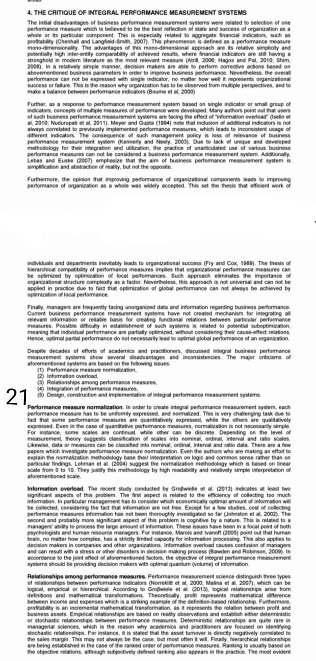 vj 4. THE CRITIQUE OF INTEGRAL PERFORMANCE