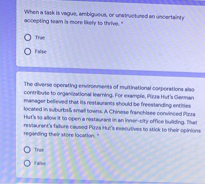 When a task is vague, ambiguous, or unstructured
