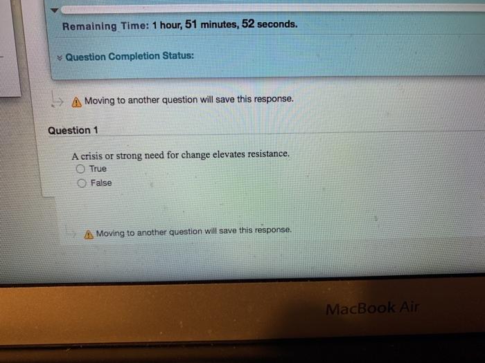 Remaining Time: 1 hour, 51 minutes, 52 seconds.