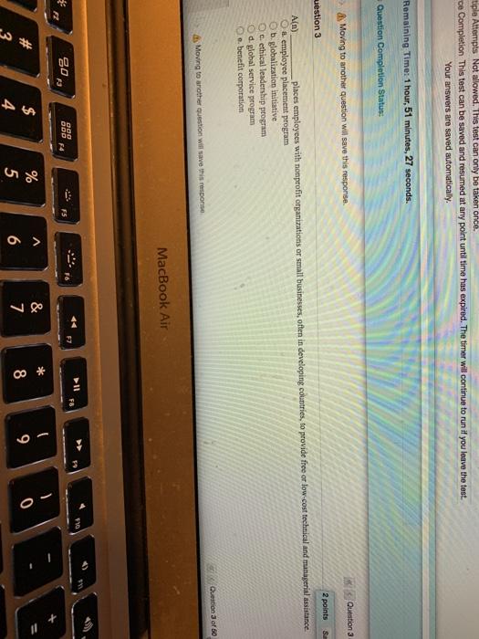 Remaining Time: 1 hour, 51 minutes, 52 seconds.