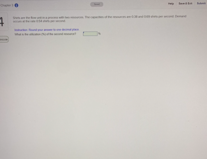 Shirts are the flow unit in a process with two