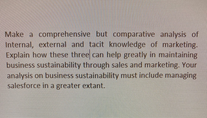 Make a comprehensive but comparative analysis of