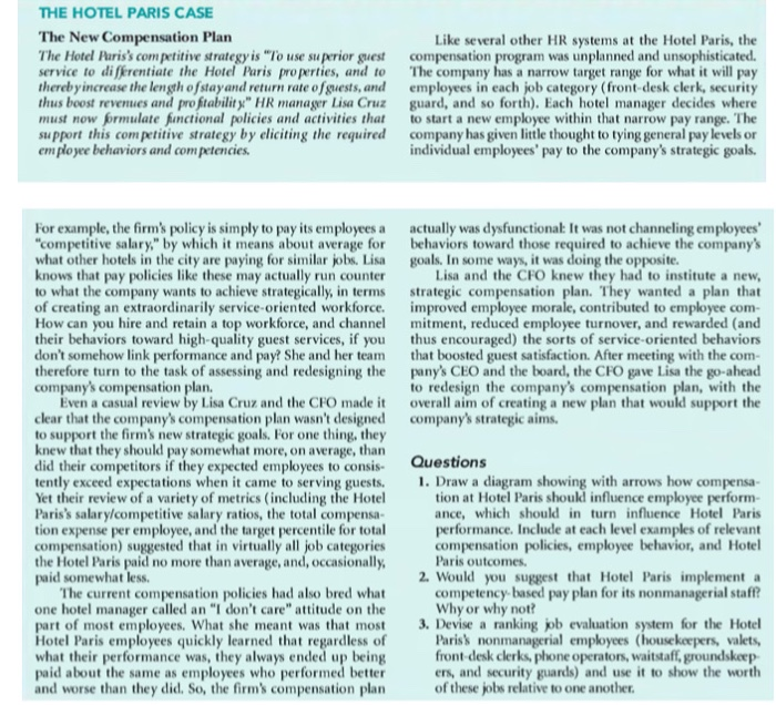 THE HOTEL PARIS CASE The New Compensation Plan