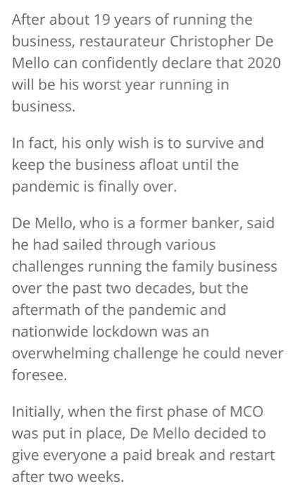 Based on this article. Write up your report by