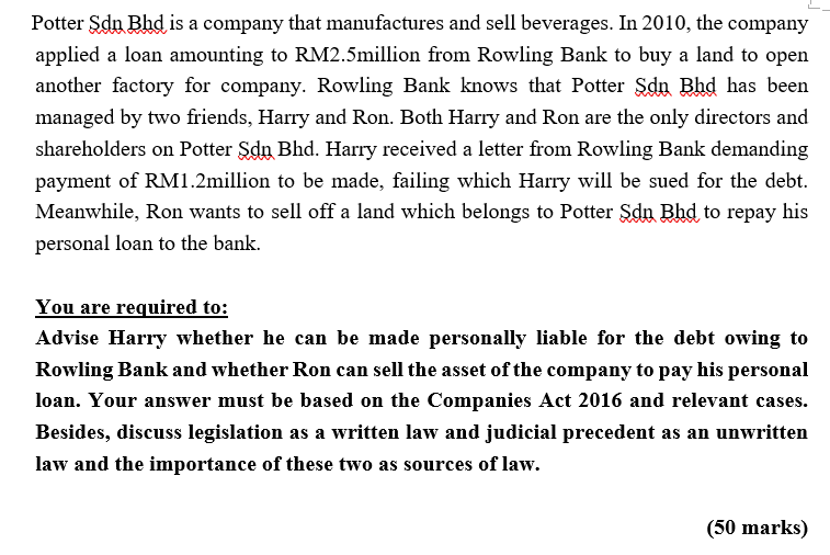 Potter Sdn Bhd is a company that manufactures and