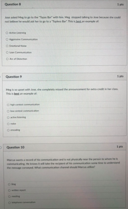 as soon as possible plz!!! Question 8 1 pts Jose