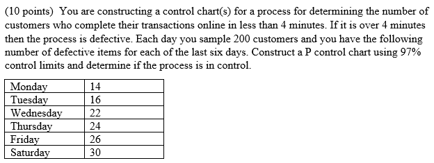 (10 points) You are constructing a control