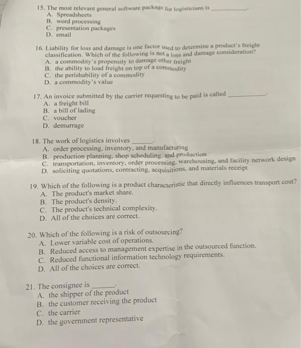 15. The most relevant general software package