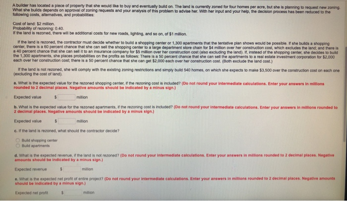 A builder has located a place of property that