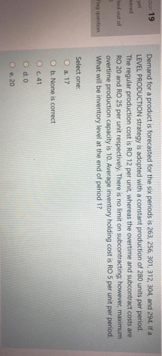 stion 19 yet vered Demand for a product is