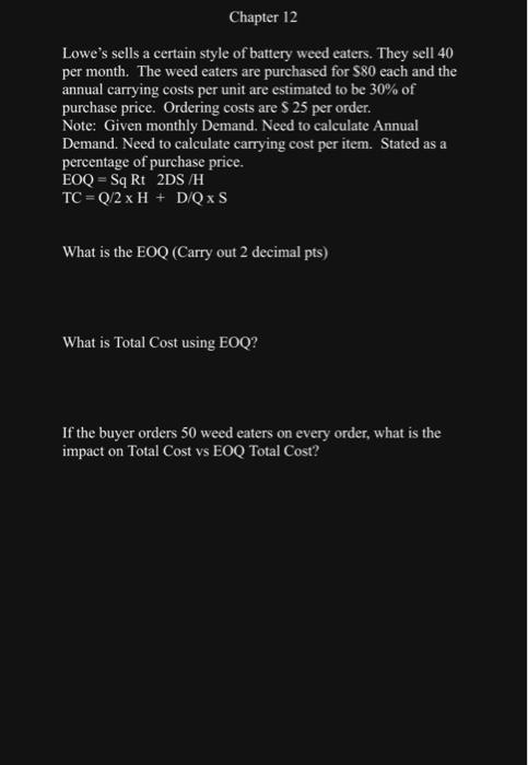 What is Total Cost using EOQ? If the buyer orders