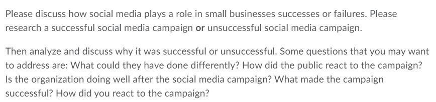 Please pick a random social media campaign and