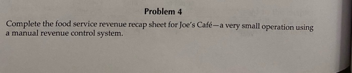 Problem 4: Complete the food service revenue