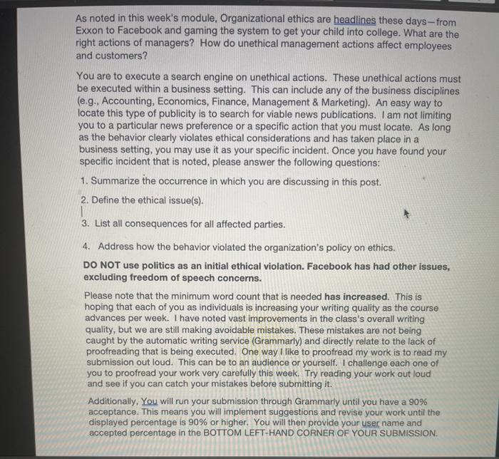 As noted in this week's module, Organizational