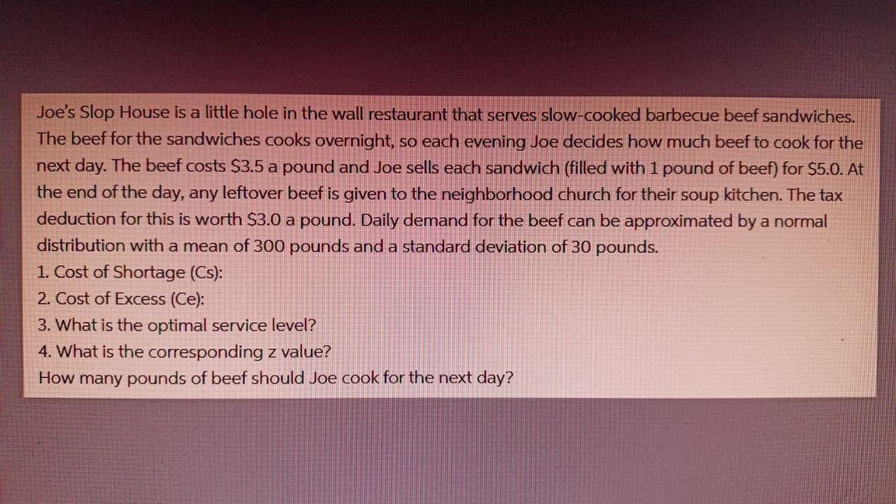 Joe's Slop House is a little hole in the wall