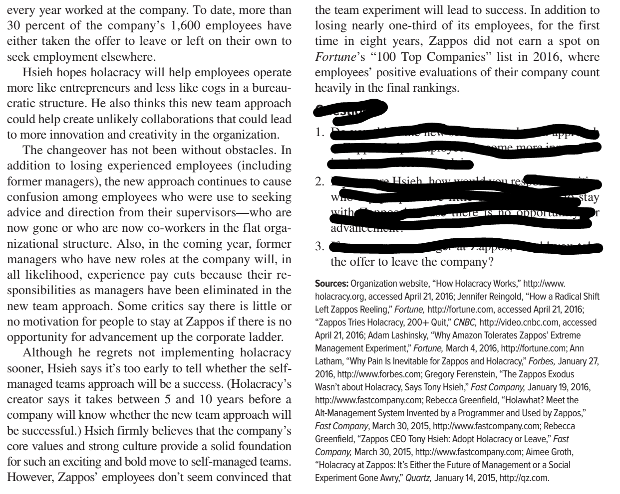 Read Case 10.1 and answer the following