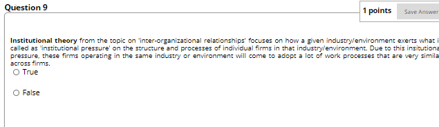 Question 7 2 points Save Answer When a firm does