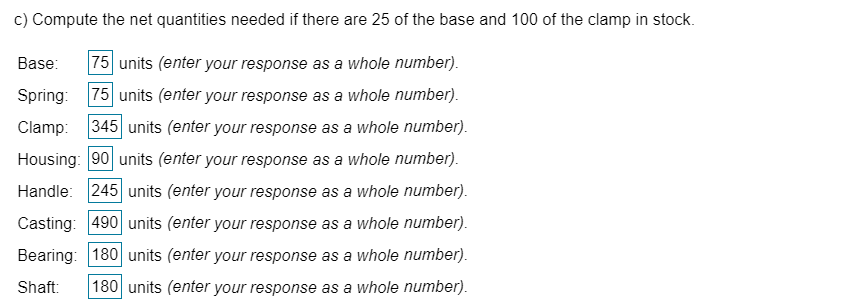 HELP SOLVE C because its wrong. As the production
