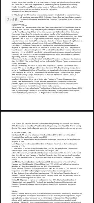 SECTION 11 mahal Case Staty: Google Google was