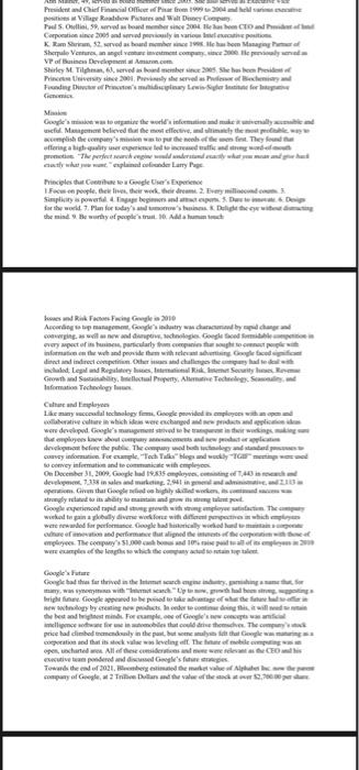 SECTION 11 mahal Case Staty: Google Google was