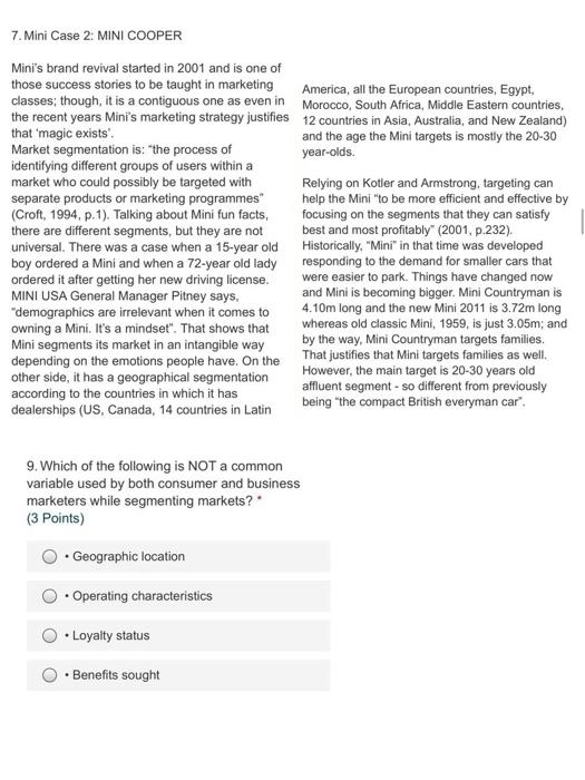 7. Mini Case 2: MINI COOPER Mini's brand revival