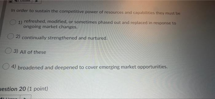 In order to sustain the competitive power of