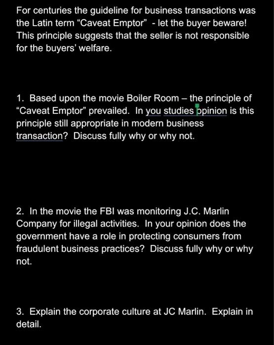 For centuries the guideline for business